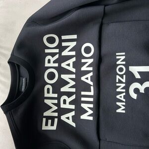 Emporio Armani Black Sweatshirt with White Lettering
